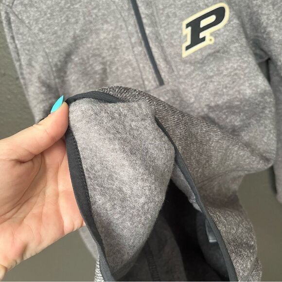 ANTIGUA PURDUE BOILERMAKERS MENS GREY FORTUNE LONG SLEEVE 1/4 ZIP PULLOVER - Picture 6 of 12